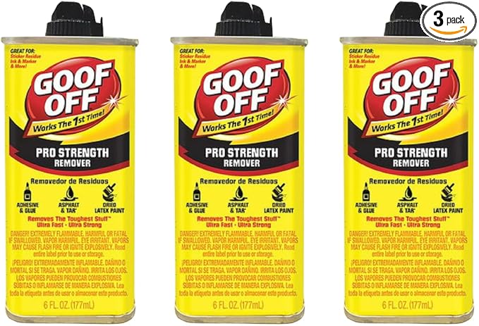 Pro Strength Adhesive Remover – 6 oz (Pack of 3) | Removes Stickers Paint Grease Tar Gum &amp More | Heavy-Duty Cleaner for Home Auto Garage &amp DIY Projects