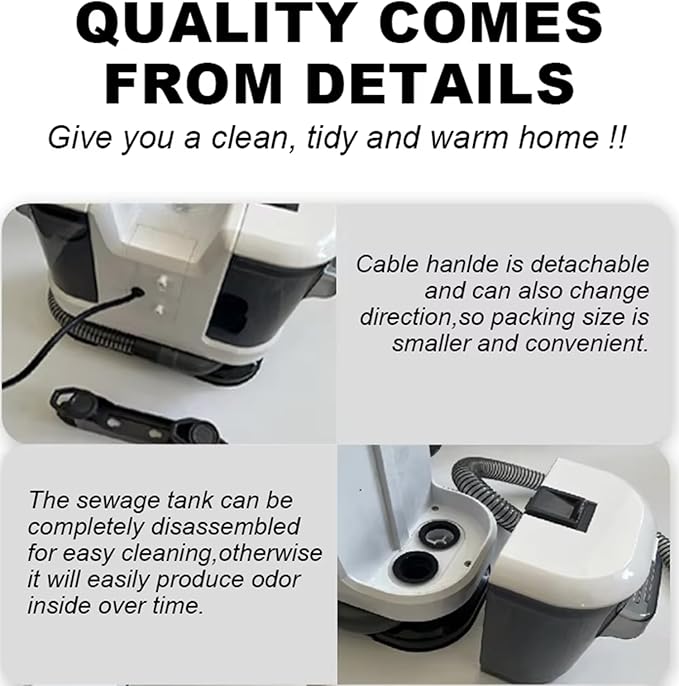Portable Carpet and Upholstery Deep Cleaner12Kpa Power Suction with Versatile Tools for Pets Area Rugs and Couches