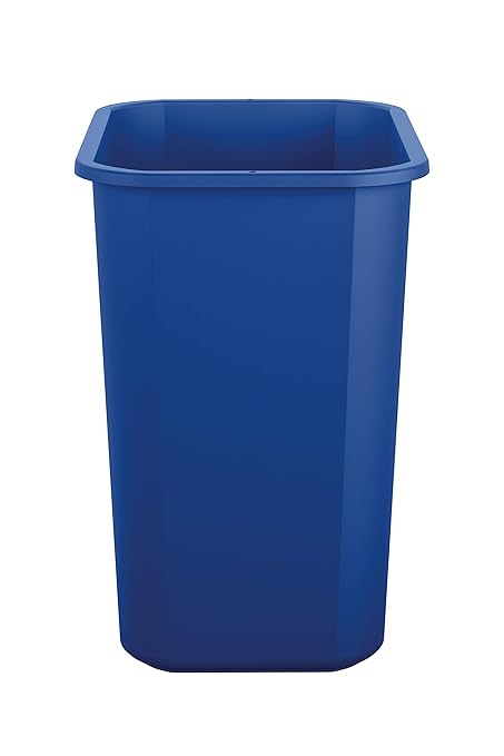 7 Gallon Waste Basket Blue w/Recycle Logo