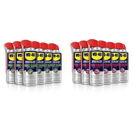WD-40 Specialist Contact Cleaner Spray 11 oz. [6-PACK] &amp Specialist Penetrant with SMART STRAW SPRAYS 2 WAYS 11 OZ [6-Pack]