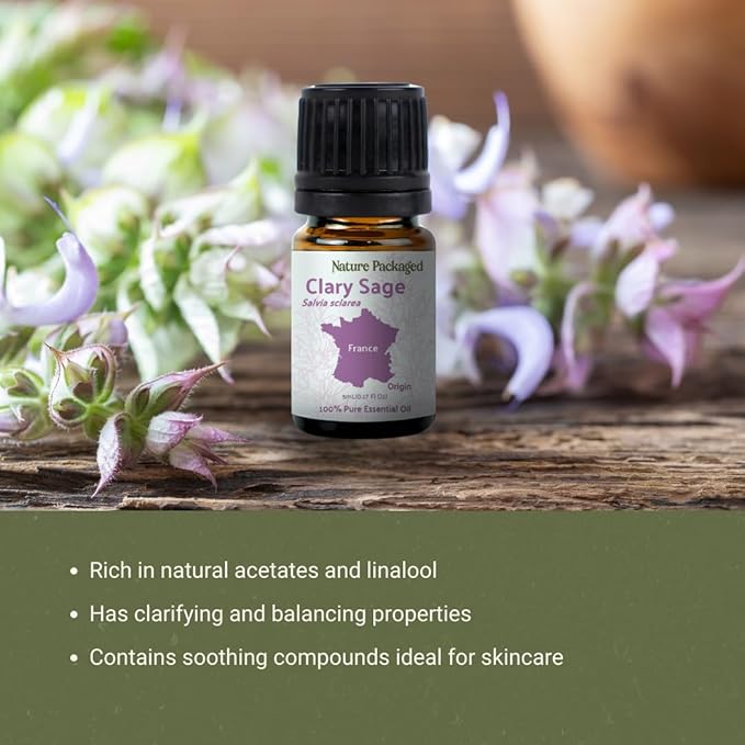 Clary Sage Essential Oil - Direct from France - Steam Distilled - Aceite de Salvia Esclarea for Aromatherapy Massage Diffuser DIY Candle and Soap Making - 2lbs