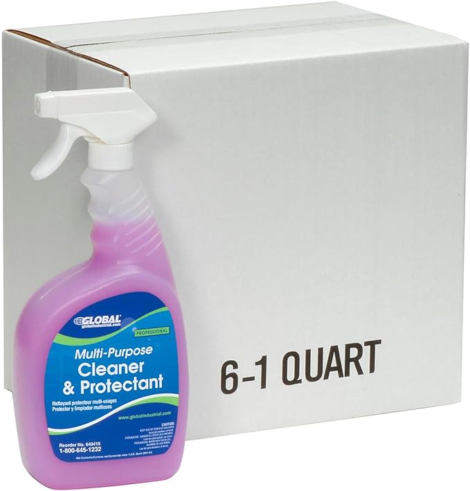 Global Industrial Multi-Purpose Cleaner &amp Protectant Case Of Six 1 Quart Bottles Lot of 6