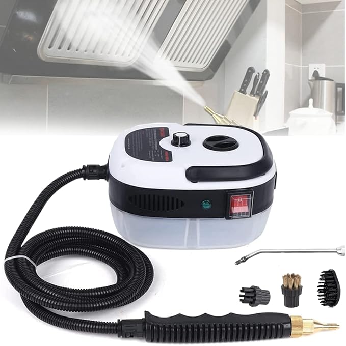 Steamer for Cleaning Pressure Steam Cleaner Handheld High Temp Portable Steam Cleaner Electric Steam Machine for Home Use Grout Tile Car Detailing Kitchen Bathroom (White)