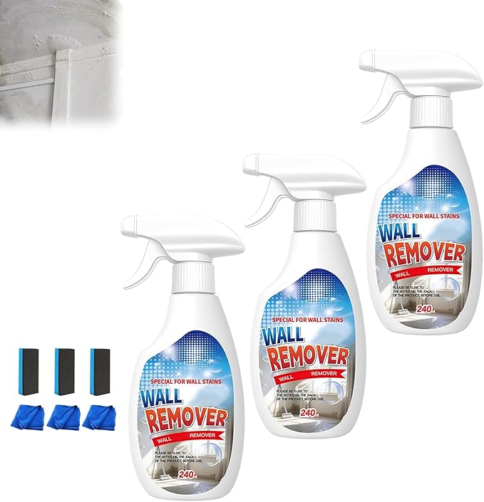 Superb Anti-Wall Stain Remover Spray Potent Multi-Purpose Cleaner Safe for Multiple Surfaces Gentle Yet Effective Formula for Wood Tiles and More (3PCS)