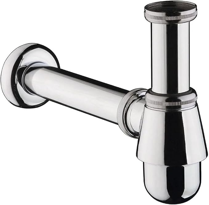 Bathroom Sink Trap with Adjustable Length Odor Prevention Round Outlet Trap Metal for Most Basins Elegant Appearance Bathroom Sink Waste Pipe