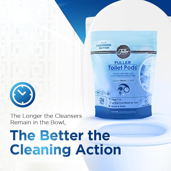 Fuller Brush Toilet Bowl Cleaner Pods - Water Soluble Tablet Cleansers Cleans Descales &amp Refreshes Bathroom Toilets Removes Odors Soils &amp Stains Light Fresh Scent Ideal for Homes &amp Busine