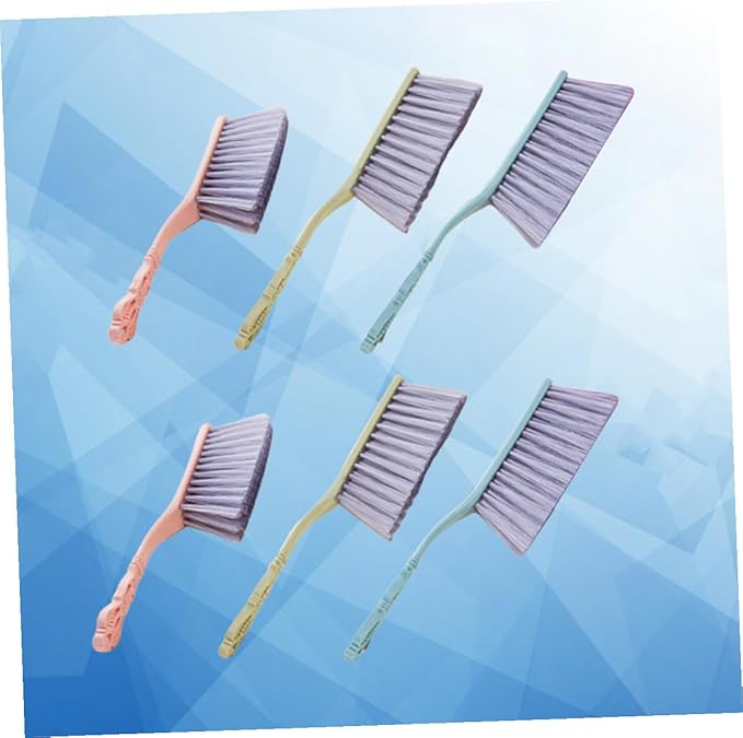6pcs Thickened Bed Cleaning Brush and Sofa Dusting Brush Set with Hollow Handle Household Cleaning Tool for Furniture and Upholstery Multi-Color Blue Green Pink for Home Use