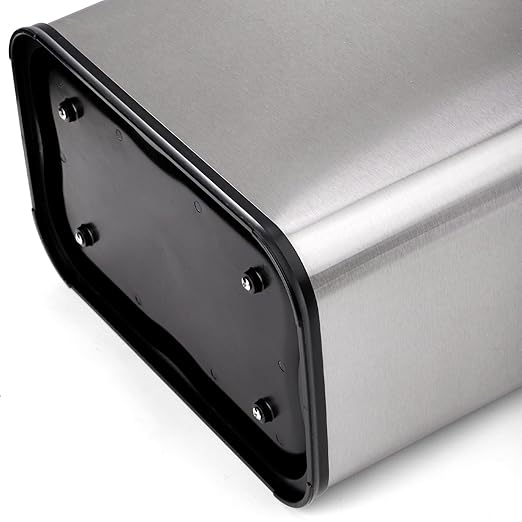 Coloch Small Metal Trash Can 2.6 Gallon(10L) Slim Size Wastebasket for Narrow Spaces Stainless Steel Garbage Bin Silver Invisi-Overlap Open Top Rubbish Bin for Bedroom Bedroom Toilet Undersink