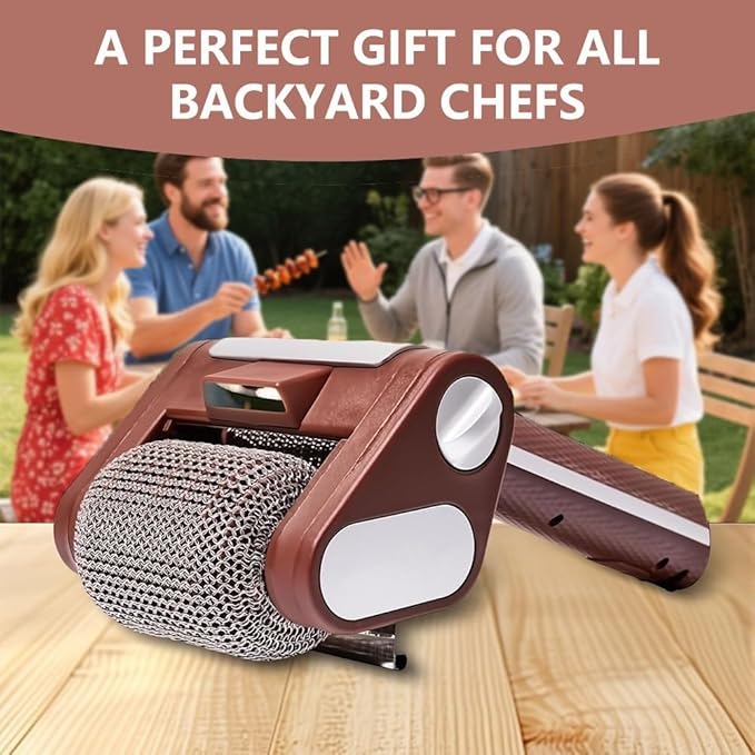 Electric Grill CleanerElectric Grill Cleaner Bristles Free304 Stainless Steel Power RollerDishwasher-Safe Head350 RPM High-Speed Cleaning