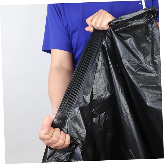 Toyvian 50pcs Heavy Duty Large Garbage Bags 80x100cm Commercial Contractor Trash Bags for Outdoor Gardening Kitchen and Property Waste Suitable for 100l Trash Cans