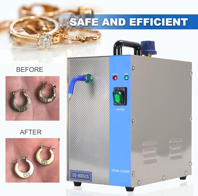 HNZXIB Jewelry Steam Cleaner 2L/1300W Gold and Jewelry Cleaner Machine Goldsmith Equipment Tools