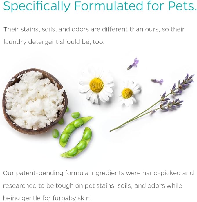 Pet Parents® PetTergent® Enzymatic Pet Laundry Detergent 32 oz 32 Loads Pet Stain Remover &amp Pet Odor Eliminator Laundry Detergent for Pets (Unscented 32 oz)