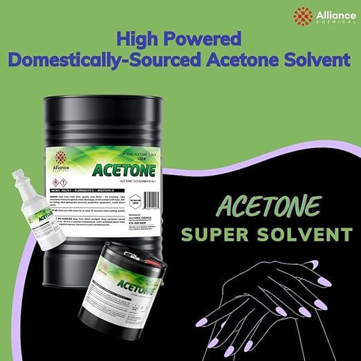 Alliance Chemical Acetone - 1 Pint (16 FL Oz) - Technical Grade Solvent for Cleaning Surface Prep Resin Work and General Use