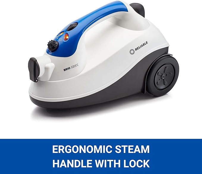Brio 220CC Canister Steam Cleaner - Steamer for Cleaning Tile Grout Hardwood Floor Freshens Carpet Cars and Automobiles with 65 PSI Pressure