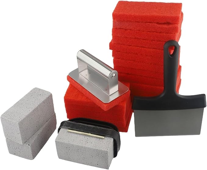 Griddle Cleaning Kit for 26 Pieces- Heavy Duty Grill Cleaner Kit Wit Gardening and Home Furnishings Accessories