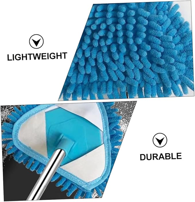 1Pc Telescopic Triangular Mop with Rotating Head Mini Portable Cleaning Tool for Home Floors Ergonomic Design for Deep Corner Cleaning Flexible Super Absorbent Mop Head