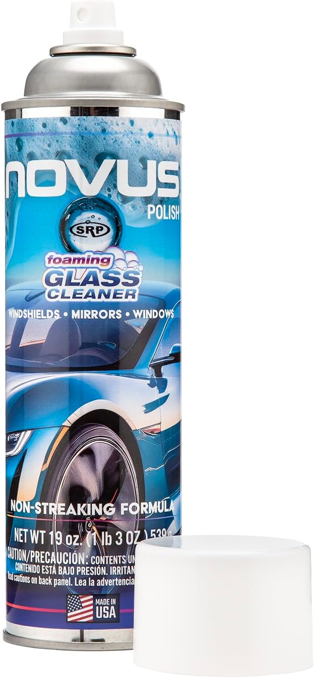 NOVUS 1802 | Glass Cleaner Spray | Powerful Foaming Glass Cleaner Streak-Free Shine for Home and Auto | Safe for All Glass Surfaces | 19 Ounces (12 Pack)