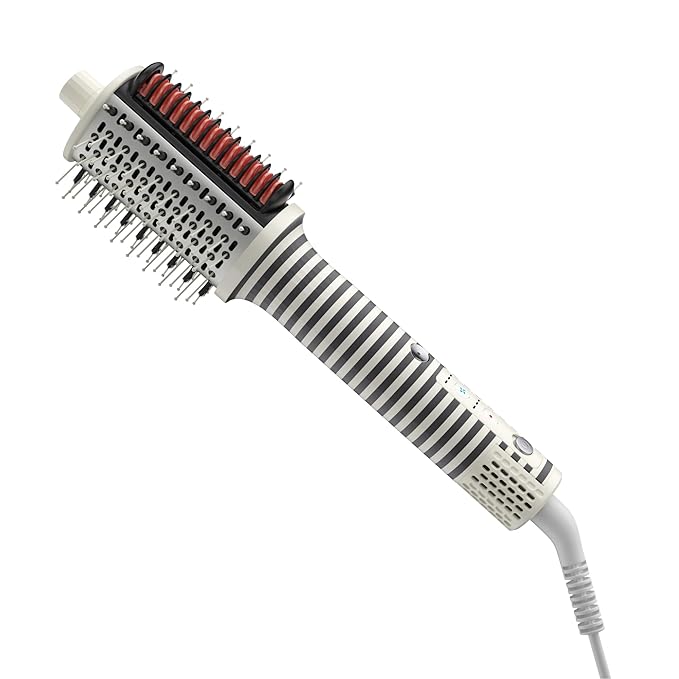 Ellena E1 Blow Dryer + Straighten Hair Brush Dual Mode Hot Air Brush with 110000RPM High Speed Brushless Motor/Oval Air Barrel/3D Teeth Heated Comb/Handheld Cored Styler Tool for All Hair Types