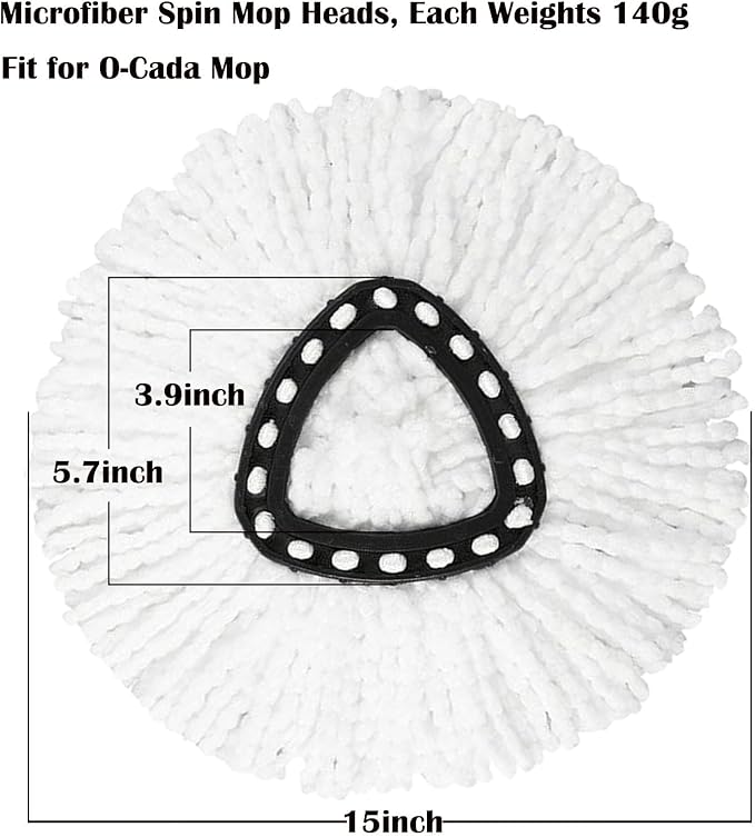12 Pack Spin Mop Replacement HeadsMicrofiber Mop Head ReplacementWhite Triangle Swivel Mops Microfiber Swivel Mop RefillDeep CleanMachine Washable and Easy House Cleaning Floor Mopping