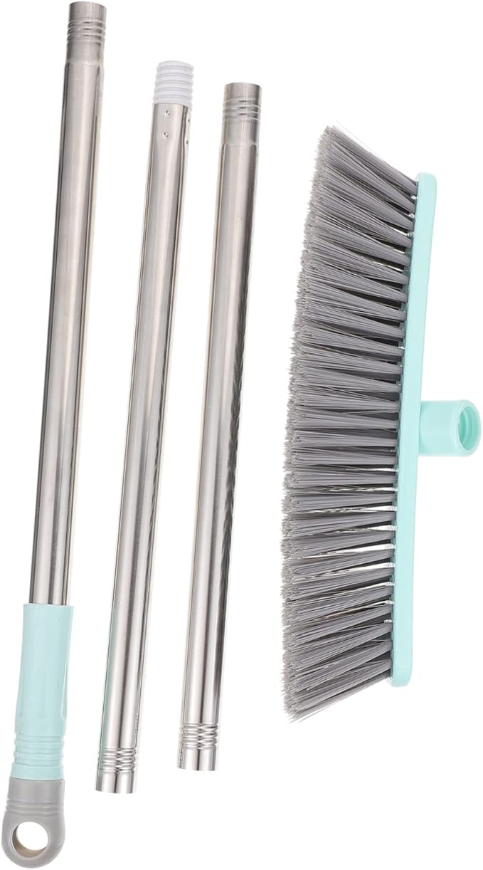 3 Pieces Floor Cleaning Brush Tile Grout Brush Kitchen Scrubbing Cleaning Brush Stiff Grout Cleaner Abs Bathroom Brush Broom (Verde 31X5.5X121CM)