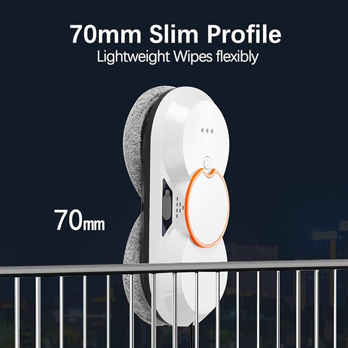 Window Cleaner Robot Glass Cleaner 5600pa- Dual Water Spray/Remote/ 2 * 30 Ml Water Tank Intelligent Edge Recognition System for Smooth SurfacesWhite