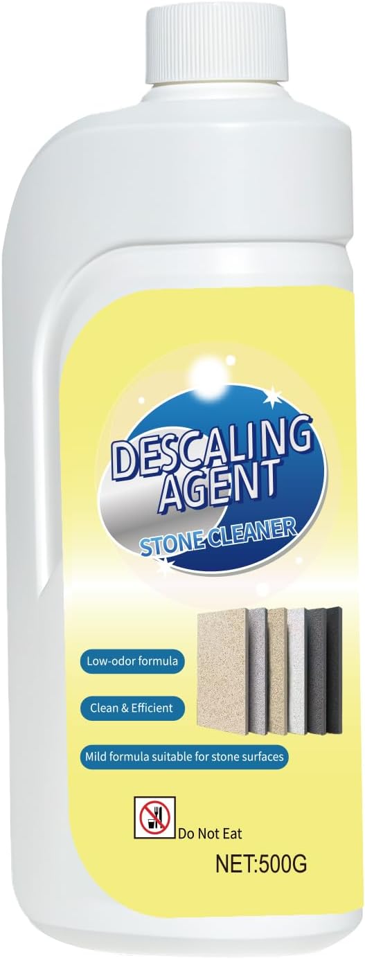 Stone Cleaner &amp Descaler – Removes Rust Hard Water Scale Dirt Buildup &amp Residue – Safe for Marble Granite Porcelain Tile &amp Concrete – Home Garden Office &amp Exterior Surface Cleani