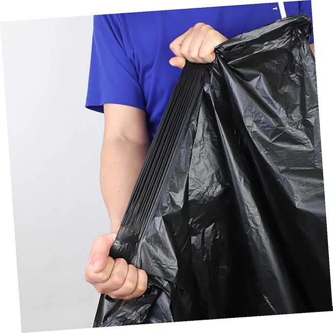 50pcs Large Garbage Bags Heavy Duty Trash Bags 80x100cm Black Commercial Contractor Rubbish for Outdoor Lawn Yard and Kitchen Use