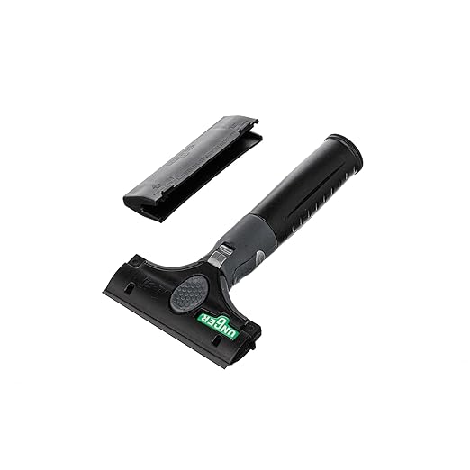 Unger Commercial ErgoTec® Ninja 4 Glass Scraper with Blade and Safety Cap – Adjustable Angle for Efficient Window Cleaning EN100