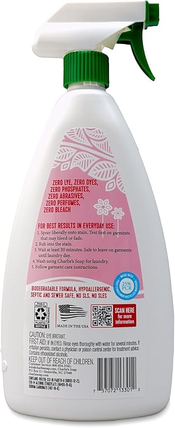 Charlie’s Soap Baby Variety Pack Pre Spray 32 Oz Laundry Powder (100 Load) &amp Baby Oxi Bleach Bundle (Pack of 3)