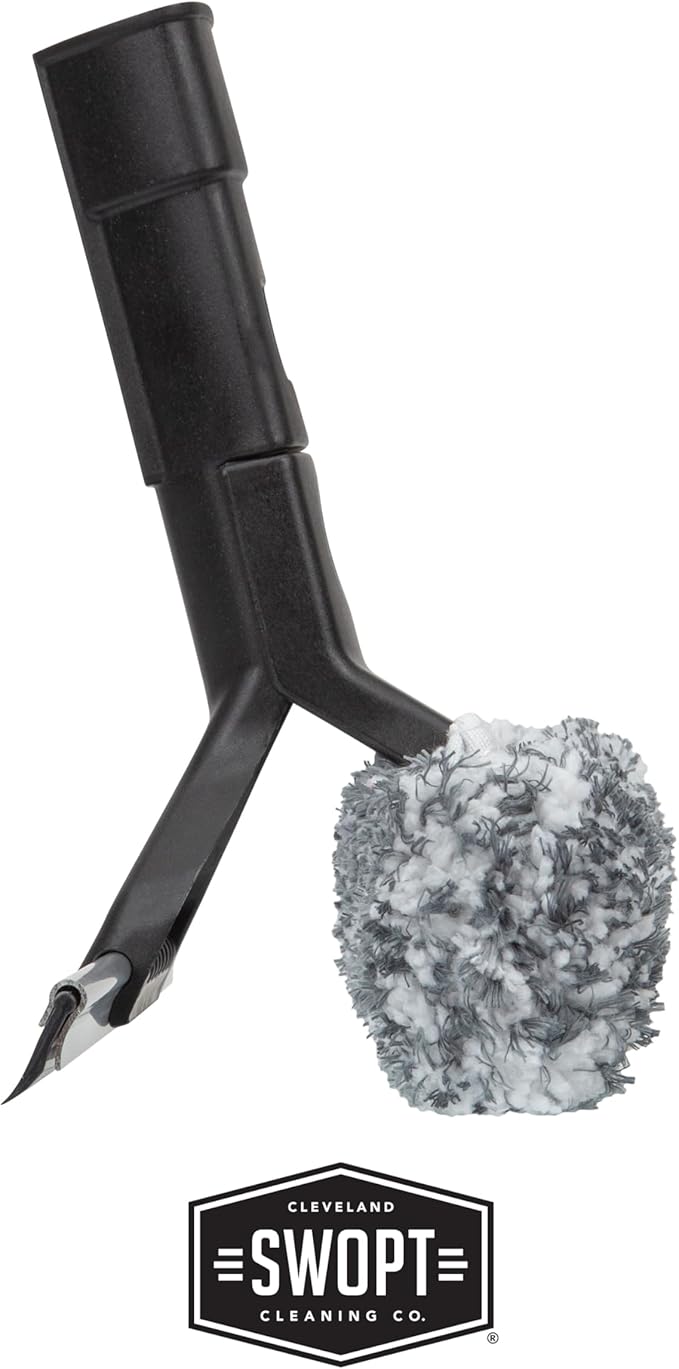 SWOPT 12 Combination Squeegee Head - Blade With Detachable Microfiber Scrubbing Pad - Interchangeable With All SWOPT Products for Efficient Cleaning and Storage