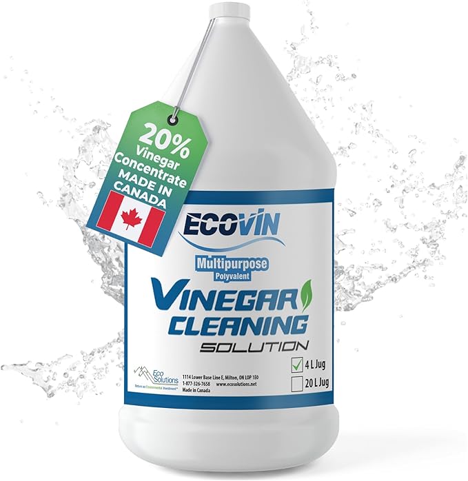 Eco Solutions Vinegar Cleaning Solution - all purpose household cleaner 20% concentrated vinegar - 4 Litre Jug (1.06 gallons)