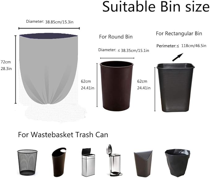 8-12 Gallon Clear Trash bag Garbage Bag Trash Can Liner (8-12 Gallon (100 Bags))