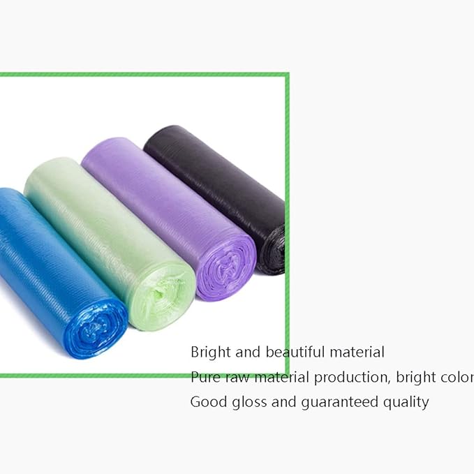 WFF trash bags Garbage Bags Household Wholesale Disposable 5 Rolls Random Color Portable Vest Thickened Kitchen Color Trash Can Lining (Color : Blue)