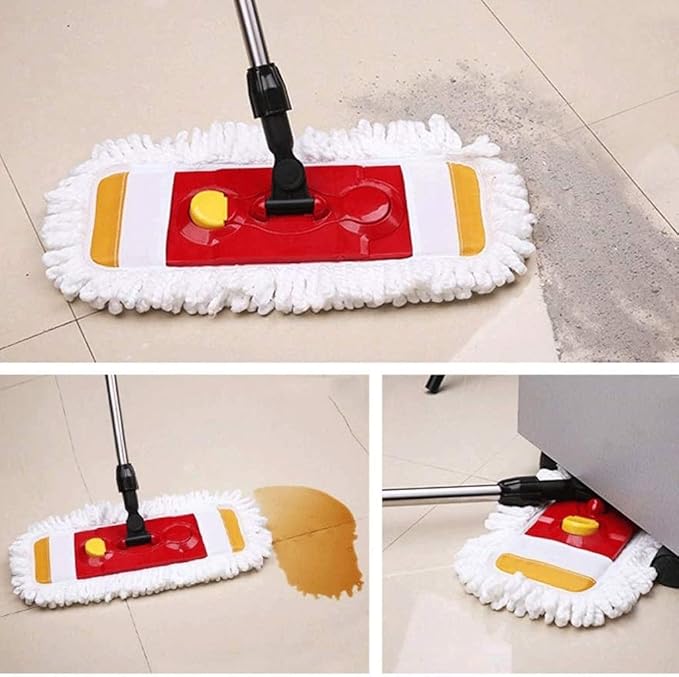 Dust Mop Microfiber Mops for Floor Cleaning with Extendable Adjustable Handle and Washable Pads