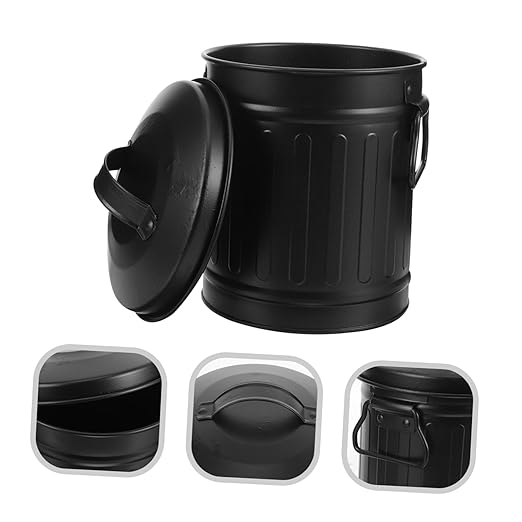 NUOBESTY Bucket Shaped Garbage Can Office Trash Bin Desktop Trash Bin Decorative Wastebasket Bedside Waste Can