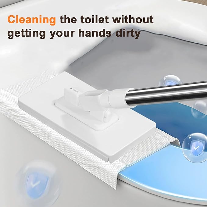 Snap Mini Mop Hands-Free Self-Squeeze Small Mops for Small Spaces Portable Clip Mops for Desktop Glass &amp Bathroom (2 mop+10 Cloths)