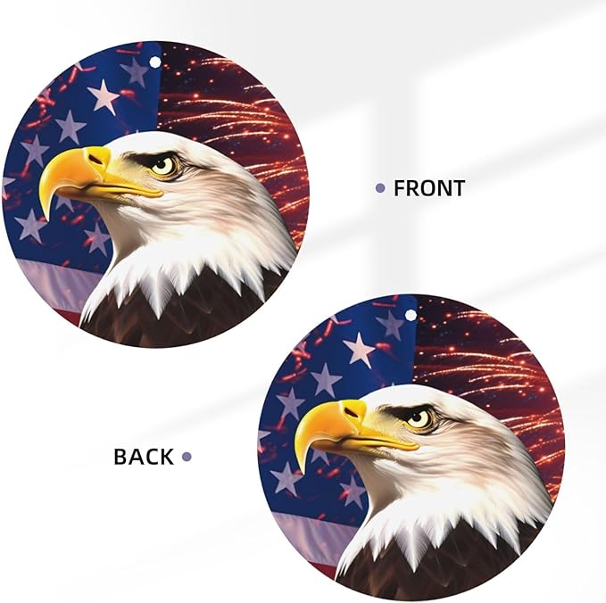 100 PCS Hanging Car Air Freshener Double Sided USA Eagle Flag Automotive Interior Decor Banner Firework Car Essentials for Women Men Lavender Scented