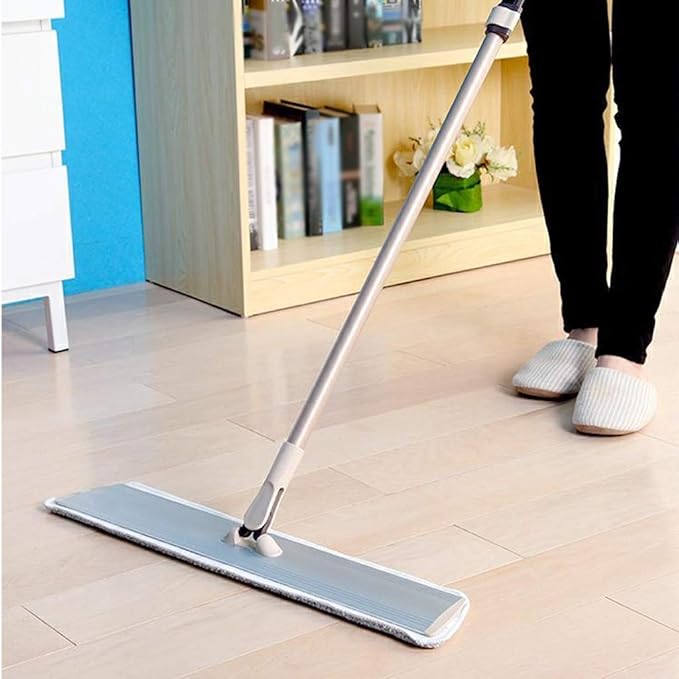 Lazy Flat Mop Stainless Steel Handle House Cleaning Dust Water for Wooden Floor Ceramic Tile Microfibre Fabric
