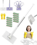 Snap Grip Mini Mop Cloth Changing Mini Mop Magic Cleaning Cloth 5 Automatic Gripping or Releasing 360° Rotating Head &amp Universal CompatibilityWet/Dry Use for Multi Cleaning(White 10 Cloth)
