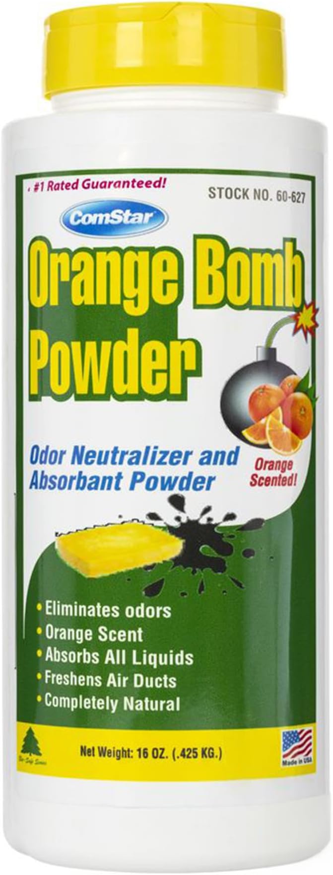 ComStar Orange Bomb Powder16 Ounces Absorbent Odor Neutralizer Fast-Acting Long-Lasting Freshness Eliminates Unwanted Odors from HVACR Systems Freshens Air in Homes Offices &amp Vehicles (60-6