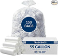 55 Gal Trash Bags | 150 Count | 36 X 60 Clear Extra-Large Garbage Bags for Big Jobs