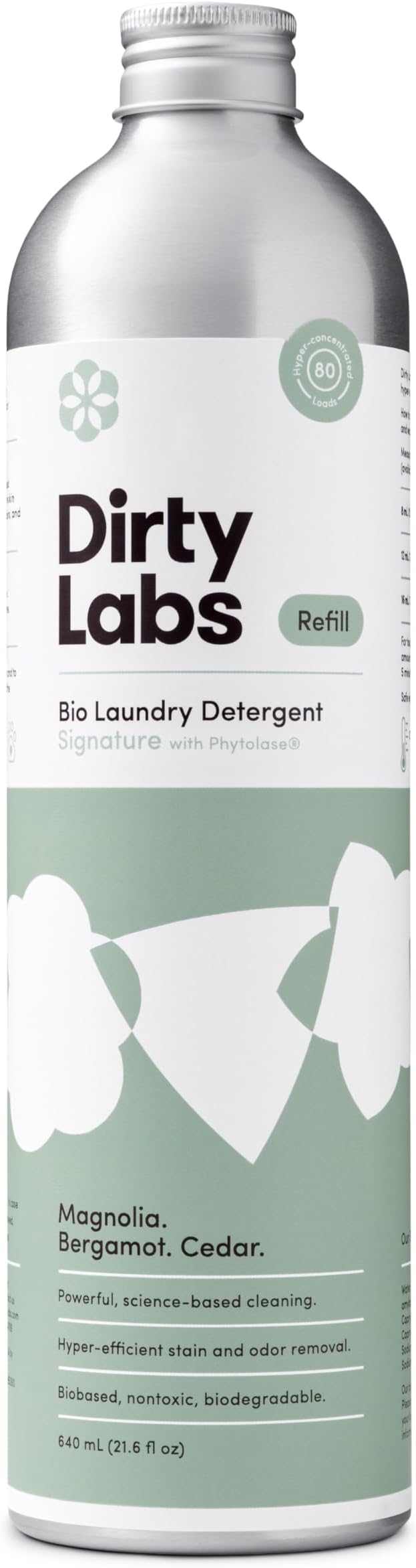 Dirty Labs | Signature Scent Bio-Liquid Laundry Detergent 80 Loads (21.6 fl oz) Hyper-Concentrated High Efficiency &amp Standard Machine Washing Nontoxic Biodegradable Stain Odor Removal