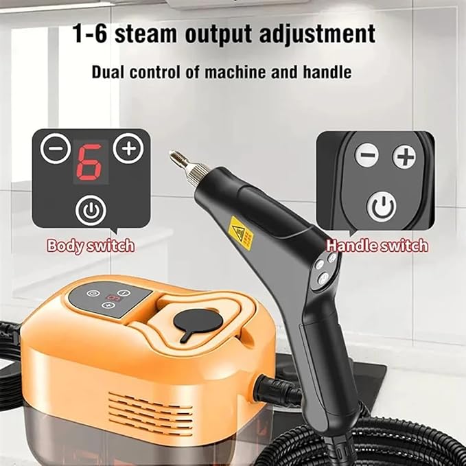 Steam Cleaner for Home &amp Car Detailing 2500W Handheld High Pressure Steamer for Cleaning Portable Car Steamer for Home Kitchen Tile Floor Couch CleaningOrange