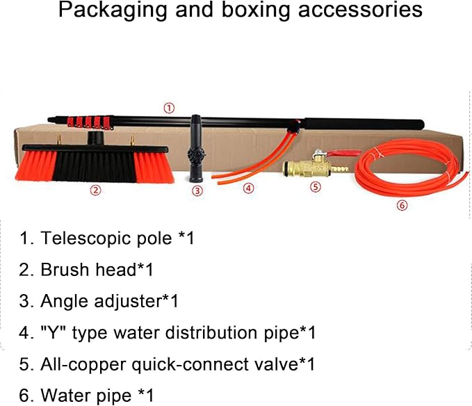 Window Cleaning Brush Commercial Window Cleaning Kit Pole Water Fed Pole Kit Water Fed Brush Water Fed Cleaning System Solar Panel Cleaning Brush