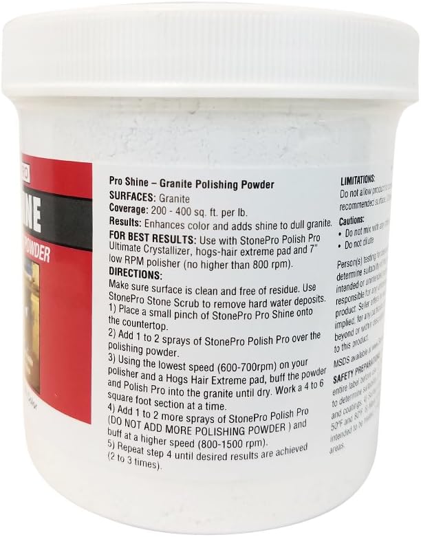 Stone Pro Granite Polishing Powder Pro Shine 1 Pound - Light
