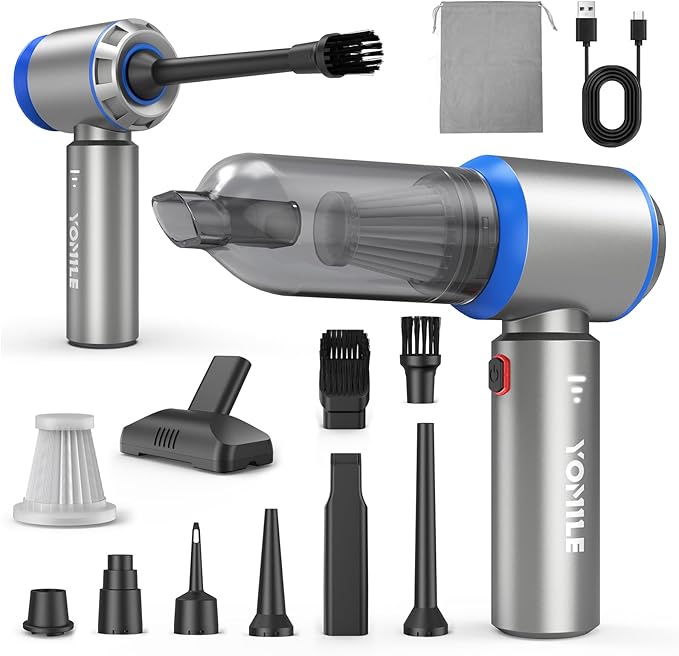Mini Vacuum Cleaner 2 in 1 27000PA Brushless Car Vacuum &amp250000RPM Air Duster 9000mAh Battery Air Blower Wireless Handheld Vacuum for CarOffice and Home