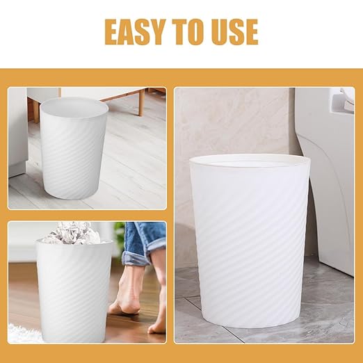 Large Capacity Office Trash Can Plastic Wastebasket for Desk Open Top Garbage Bin for Kitchen Bathroom Bedroom Easy to Clean and Convenient Waste Container