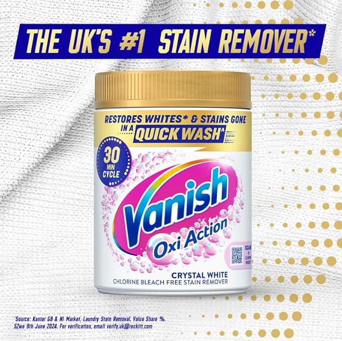 Vanish Fabric Stain Remover Gold Oxi Action Powder Whites 1.5 kg