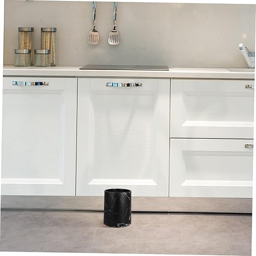 1piece Double Layer Marble Texture Garbage Can Plastic Waste Basket for Bathroom Kitchen Office Practical and Easy to Clean Trash Container for Living Spaces