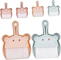 Housoutil 6pcs Small Dustpan and Brush Set Mini Handheld Whisk Broom with Portable Design for Desktop Cleaning Office Keyboard and Bookshelf Use Assorted Blue Light Brown and Wheat